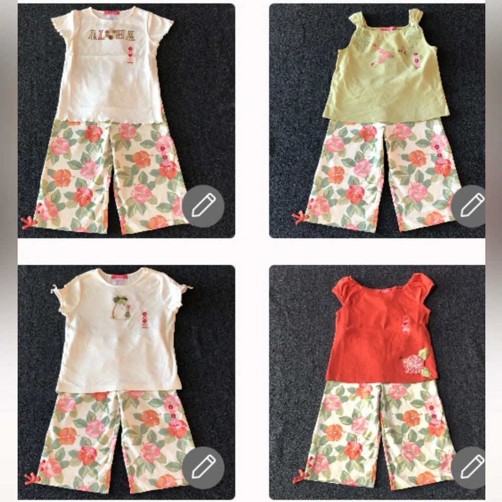 Gymboree Aloha Wahine 100% Cotton Multi-Color Stripe With 2 Side Ruffle Size 6 - Picture 12 of 16